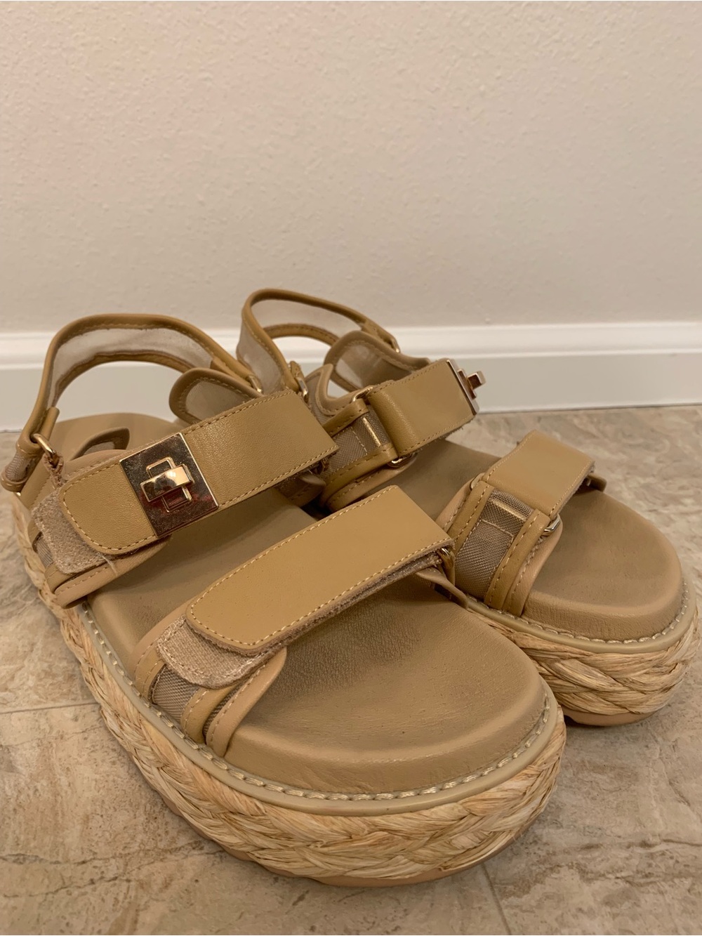 Steve Madden Tan Platform Espadrille Sandals